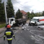 Poważny wypadek w Radziejowicach. Betoniarka zderzyła się z autem dostawczym