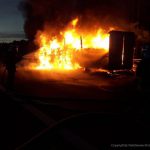 Koszmarny pożar na autostradzie. Spłonęła naczepa tira z 26 tonami karmy dla zwierząt